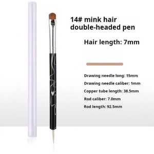 Professional French Pen Mink Hair Nail Art <b>Brush</b> Pure Animal Kolinsky Nail <b>Brush</b> for Phototherapy Beauty Use - Product Image 6