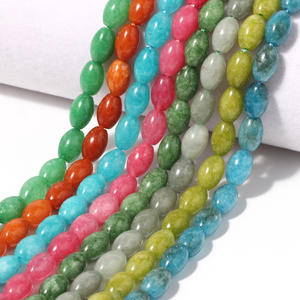 Neuankömmling 8-<span class=keywords><strong>12mm</strong></span> lange Reis Perlen in ovaler Form Glatte natürliche Aventurin Achat Fass Reis Edelstein Perlen für die Schmuck herstellung - Product Image 2