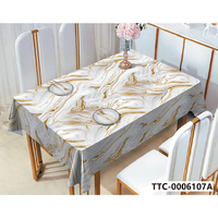 Nappe de table semi-circulaire moderne à motif paysager en plastique, imperméable et anti-taches, idéale pour la maison et les fêtes – Meilleure vente