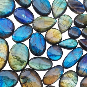 RUHAN GEMS Pierre précieuse naturelle de haute qualité, cabochon ovale en labradorite, éclat bleu, poli, jeu de couleurs, plusieurs tailles 15-20 - Product Image 6