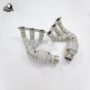 Système d'échappement <span class=keywords><strong>Hetu</strong></span> à livraison rapide avec collecteur d'admission droit, bouclier thermique et résonateur pour 911 991 991.1/991.2 GT3/GT3 RS - Product Image 4