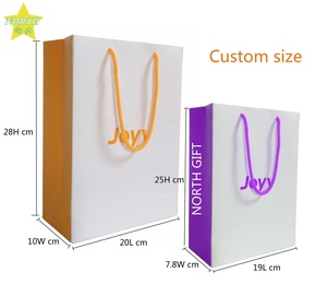 2025 personnalisé logo impression boutique kraft cadeau sac en papier couché avec poignée en corde épicerie beauté sac à provisions - Product Image 2