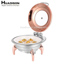 Huadison vente directe en usine chauffe-plats ronds 6L pour buffet plats de cuisine en acier inoxydable pour traiteur