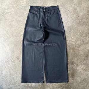 Pantalones Vaqueros Encerados de Diseño de Moda, Corte Recto Ancho, Estilo Japonés, Denim Selvedge, Baggy para Hombre - Product Image 1