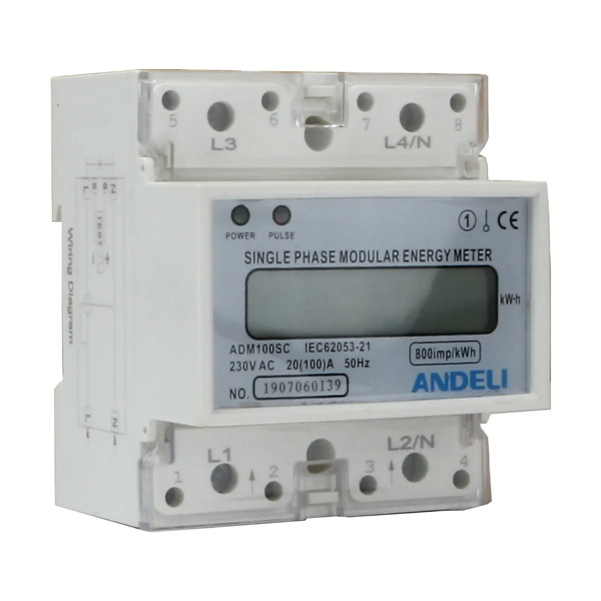 ADM100SC ANDELI energy meter 10-60A single phase KWH