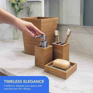 Accessoire de décoration de salle de bain, décoration de salle de bain rustique de style <span class=keywords><strong>ferme</strong></span>, ensemble de décoration esthétique de salle de bain en 5 pièces - Product Image 1