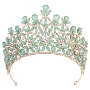 2026 yeni varış yüksek kalite kristal Rhinestone parti saç taç renkli düğün Tiara gelin kraliçe prenses balo kadınlar için - Product Image 5