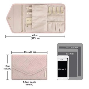 Organisateur de bijoux de voyage pliable BSCI, boîte de présentation personnalisée pour bagues, colliers, bracelets - Product Image 2