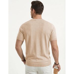 Suéter de Manga Corta con Cuello en V para Hombre, Mezcla de Lana, Tejido Suave, Estilo Casual de Negocios, Marca FOXA - Product Image 4