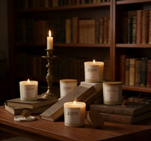 Candele Profumate Artigianali in Varie Dimensioni con Coperchio in Legno, Cera di Soia <span class=keywords><strong>Naturale</strong></span> e Organica, Aroma Duraturo, Confezione Minimalista per Casa e Spa - Product Image 4