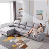 Leder-Wohnzimmer Komfortables Ecksofa mit Liegefunktion Kombiniertes Relaxsofa