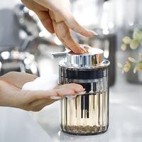 SONGMILE NOUVEAU Flacon Pompe en Verre PET de Luxe 200ml pour Savon Liquide Moussant, en ABS et Aluminium, pour Nettoyage des Mains