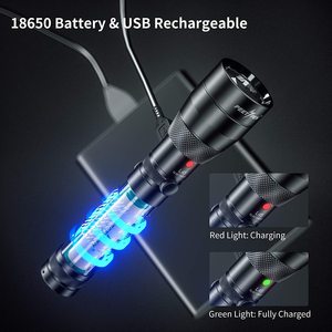 Mạnh mẽ có thể sạc lại 18650 Tactical Led đèn pin Zoomable <span class=keywords><strong>Torch</strong></span> ánh sáng với hợp kim nhôm cơ thể - Product Image 4