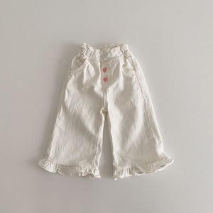 <span class=keywords><strong>Pantaloni</strong></span> per Bambine Collezione Primavera 2026 Nuovi <span class=keywords><strong>Pantaloni</strong></span> Casual <span class=keywords><strong>Neri</strong></span> Retrò con Bordi in Pizzo a Gamba Larga <span class=keywords><strong>Pantaloni</strong></span> di Tendenza per Bambine Piccole - Product Image 4
