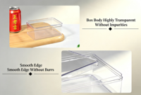 Boîte à dessert rectangulaire multi-tailles en PS de qualité alimentaire, boîte à gâteau en plastique rigide transparente pour emporter, bonbons, confiseries
