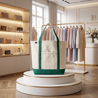 Sac fourre-tout en toile de coton biologique grand format avec fermeture éclair, logo personnalisé sérigraphié, réutilisable pour les courses et le quotidien – Vente en gros