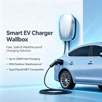 Station de recharge murale pour véhicules électriques OEM personnalisée 7kW 11kW 22kW Type 2 AC, chargeur mural intelligent avec contrôle WiFi par application, chargeur de voiture électrique