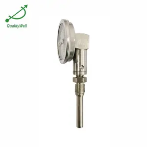 2.5" Silicon Oil Glycerine Oil Filled SS 304 Stainless Steel Bimetal Thermometer Removable Thread G1/4" Can Customized