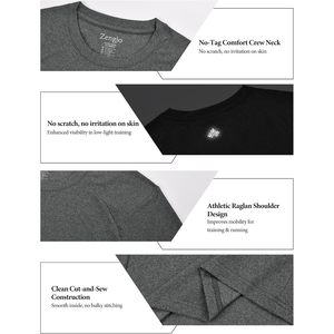 Custom <b>Mens</b> Long Sleeve Thermal <b>Base</b> <b>Layer</b> Crew Neck Moisture Wicking Raglan Sleeves UPF 50+ Athletic Wear - Product Image 6