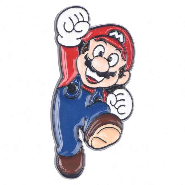 Custom Cartoon games logo pin brooch Metal Super cartoon Mario
