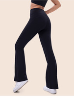 Pantalon large de yoga doublé polaire pour femme - Taille haute push-up, vêtement d'extérieur pour le sport, le fitness et les tenues décontractées évasées