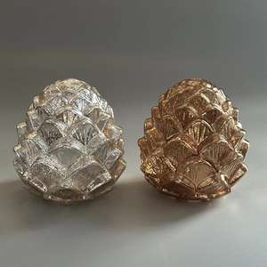 Lüks büyük el üflemeli altın gümüş cam şeffaf suni çam kozalağı noel dekorasyon yeni yıl partisi tatil ev dekorasyon - Product Image 4