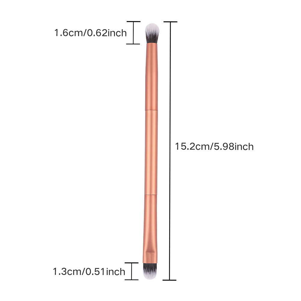 Pincel para sombra de ojos de doble cabeza marrón