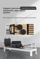 Reformer Pilates en aluminium de couleur personnalisée avec repose-pieds réglable, lit de Pilates avec kit d'accessoires complet
