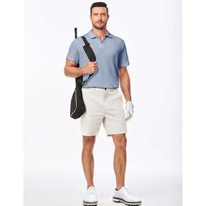 Personnalisé hommes décontracté solide pour Polo été à manches courtes vacances bouton plage tricot extensible Golf chemises foncé brodé - Product Image 4