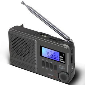 Custom Black Full-band Shortwave Portable Radio with Digital Display <b>USB</b>/TF MP3 Player Alarm Clock for Seniors and Daily Use - Product Image 5