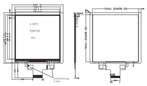 Module d'affichage LCD TFT IPS 4 pouces carré personnalisé en usine, interface MIPI 30 broches, résolution 720x720 points, pour la maison intelligente - Product Image 2