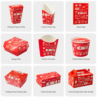 Vente en gros de seaux de poulet frits en papier KFC de qualité alimentaire de 130oz 150oz 170oz à emporter personnalisés