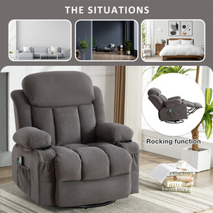 Sillón Reclinable Personalizable de 1 Plaza con Calefacción y Función de Balanceo para Sala de Estar W1521S00029, Sillón Reclinable Extra Grande - Product Image 6