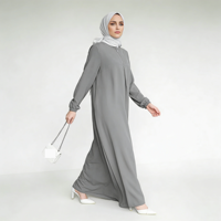 Abaya musulmane pour femmes, grande taille, été, printemps, automne, mariage, ODM, antistatique, respirante, légère, infroissable, faite à la main, en polyester