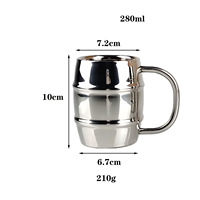 Mug à vin et à bière en acier inoxydable à double paroi, design moderne, écologique, compatible lave-vaisselle, sans BPA, cadeau pour la maison, le bar, le restaurant, l'hôtel