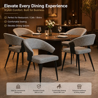 Chaise de salle à manger moderne à motif pied-de-poule, dossier ergonomique enveloppant, pieds en métal, pour restaurant, café, usage domestique
