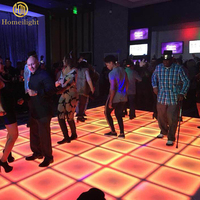 Piste de danse LED sans fil magnétique mate et brillante 16*16 pieds, blanche, pour DJ, idéale pour les mariages et les fêtes