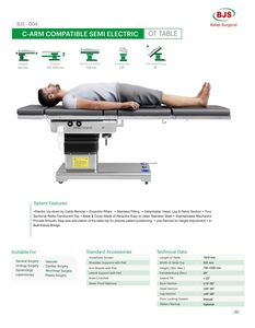 Mesa DE OPERACIONES semieléctrica de acero inoxidable compatible con brazo en C, fácil de limpiar para uso hospitalario, Exportación India - Product Image 2