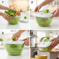 Essoreuse à salade manuelle multifonctionnelle avec lame en acier inoxydable, mélangeur de légumes à séchage rapide, hachoir à fruits, outils compatibles lave-vaisselle