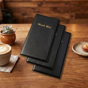Carpeta de Cuero PU para Menús y Facturas, con Estampado Dorado y Logotipo Personalizado, para Restaurantes - Product Image 4