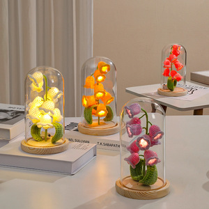 Fait à la main enchanté LED lumières verre dôme éternel tissé fleur fête des mères noë<span class=keywords><strong>l</strong></span> dos école chinois nouvel an cadeaux pour - Product Image 2