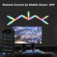 Bande lumineuse LED Shineu ABS à épissure - 5 pièces 12V DIY Ambiance de jeu RGB Bande lumineuse murale intelligente détachable Kit d'éclairage