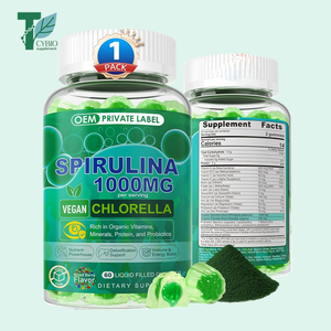 Gommes bio à la spiruline et à la chlorelle avec vitamines biotine et probiotiques pour le soutien immunitaire et la détoxification - Product Image 1