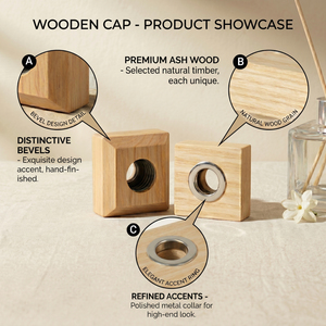 Vietnam WeWood Capuchon diffuseur en bois robuste et durable, design carré simple et élégant, pour flacon de parfum - Product Image 2