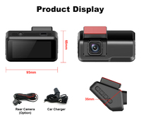 Caméra de tableau de bord double 4K avant et 1080P arrière avec capteur G, enregistrement en boucle, verrouillage d'urgence et moniteur de stationnement pour véhicule