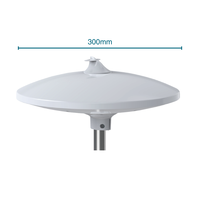 ANTOP Antenne TV numérique marine extérieure omnidirectionnelle 360 degrés FM DAB UHF VHF, montage sur poteau en plastique, diamètre 300 mm, gain 32 dB