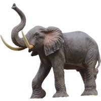 Sculpture d'éléphant réaliste en fibre de verre grandeur nature, modèle de statue d'animaux simulés, prix de gros pour les zoos et les parcs d'attractions