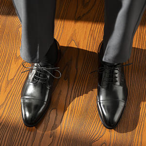 Chaussures d'affaires en cuir pour hommes avec lacets, chaussures décontractées de bureau formelles, chaussures plates, chaussures habillées Oxford, chaussures de mariage à bout pointu - Product Image 5
