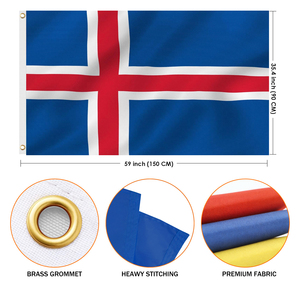 Bandera Nacional Islandesa Portátil de Poliéster de 3x5 Pies para Exhibición en Exteriores, Impresa por una Cara, Bandera Personalizada para Agencias de <span class=keywords><strong>Viajes</strong></span> - Product Image 1