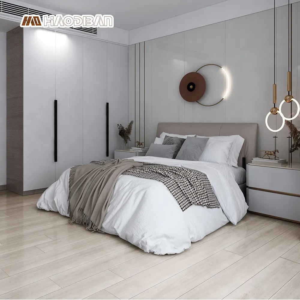 Hotel Apartment 1220*180mm Holz Design Click Lock Wasserdichter 4/5/6/7mm Vinyl SPC Bodenbelag mit Eva Ixpe Pad